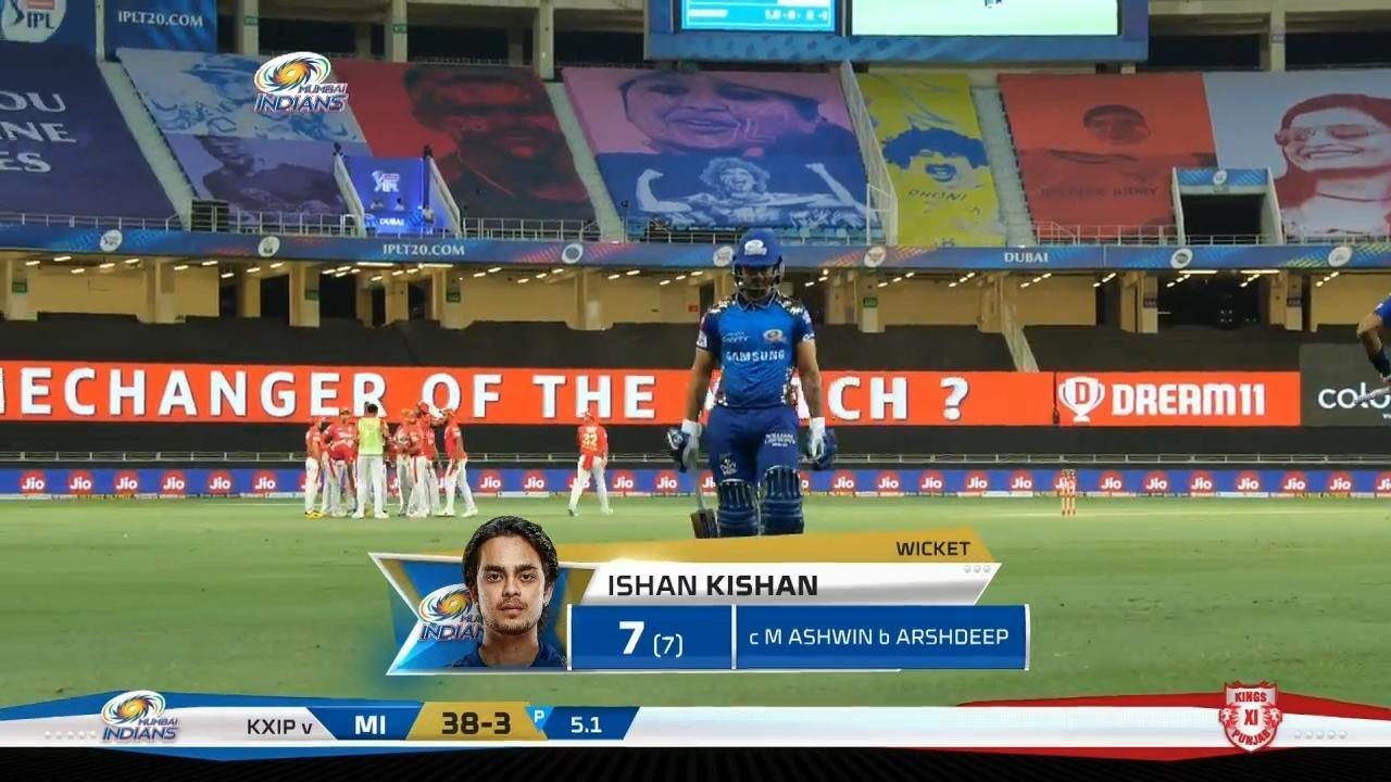 M36: MI vs KXIP – Ishan Kishan Wicket