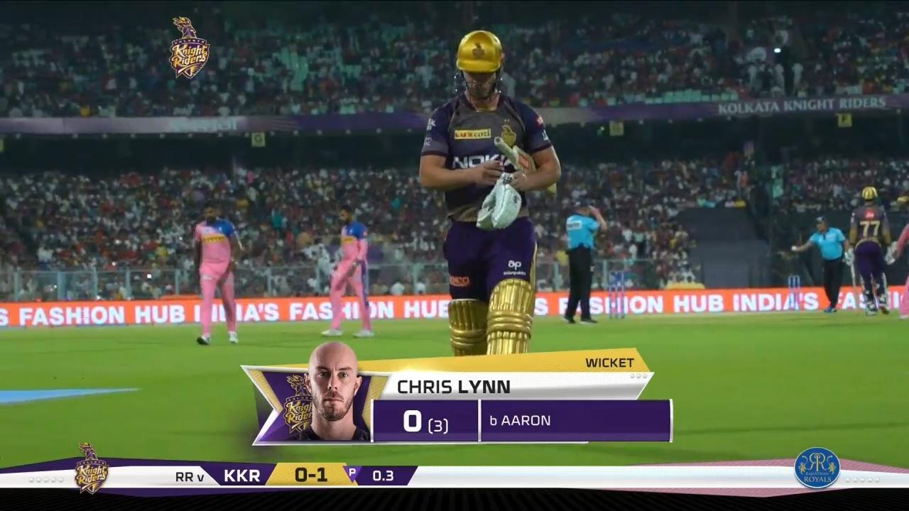 M43: KKR vs RR – Chris Lynn Wicket background