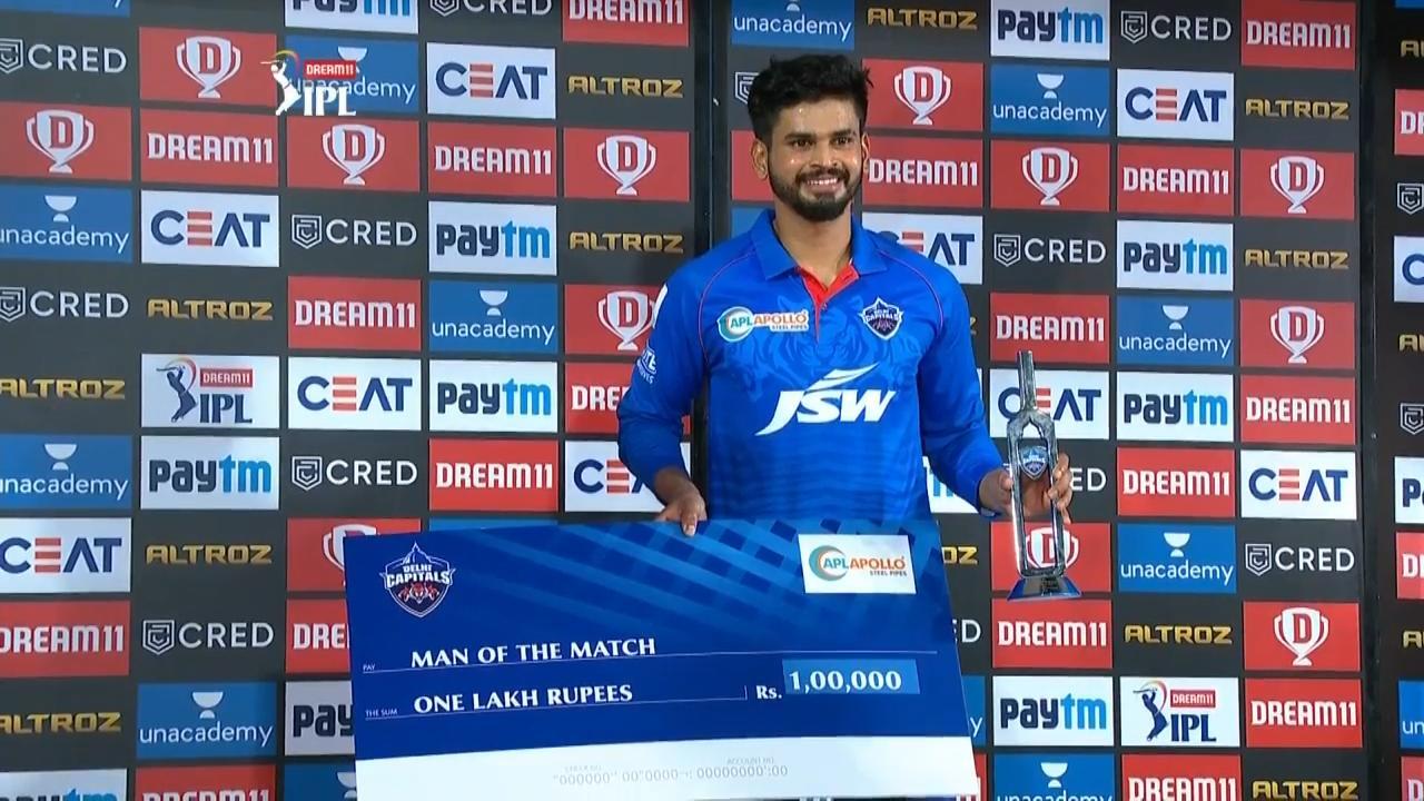 M16: DC vs KKR – Man of the Match – Shreyas Iyer background