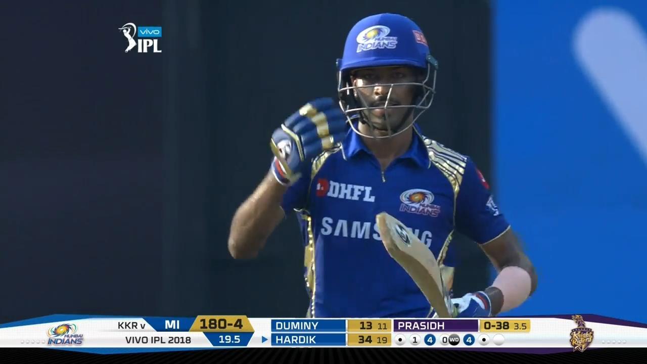 Hardik Pandya's flying bat