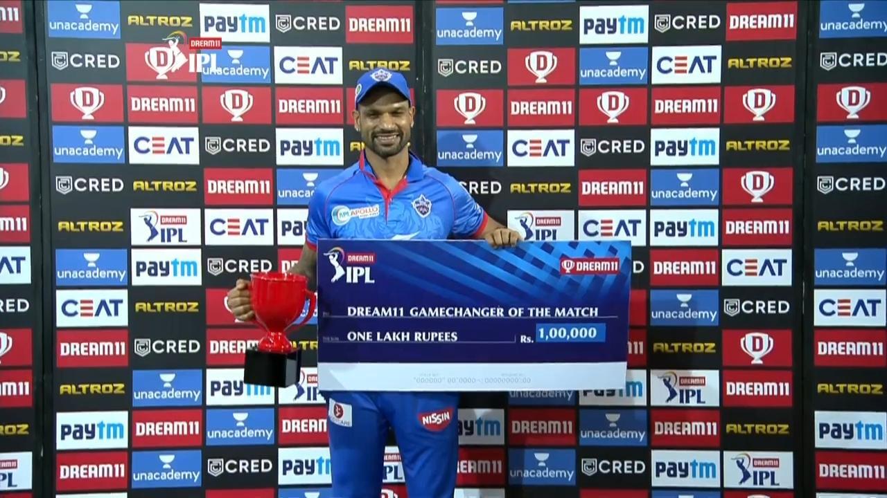 M27: MI vs DC – Dream11 GameChanger of the Match – Shikhar Dhawan