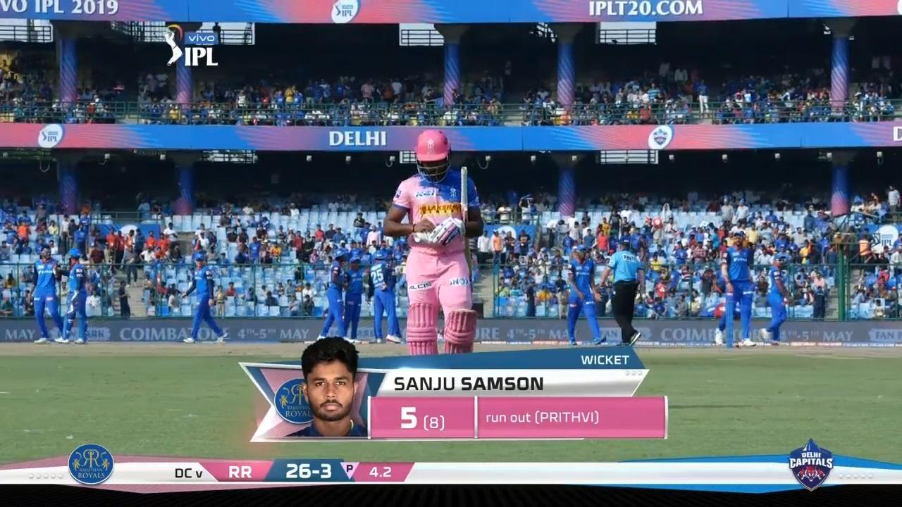 M53: DC vs RR – Sanju Samson Wicket background