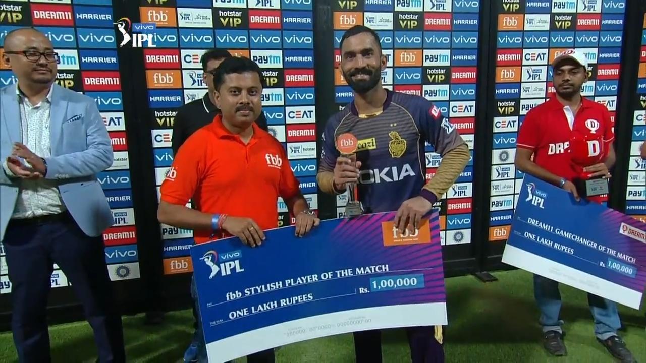 M43: KKR vs RR – fbb Stylish Player of the Match – Dinesh Karthik