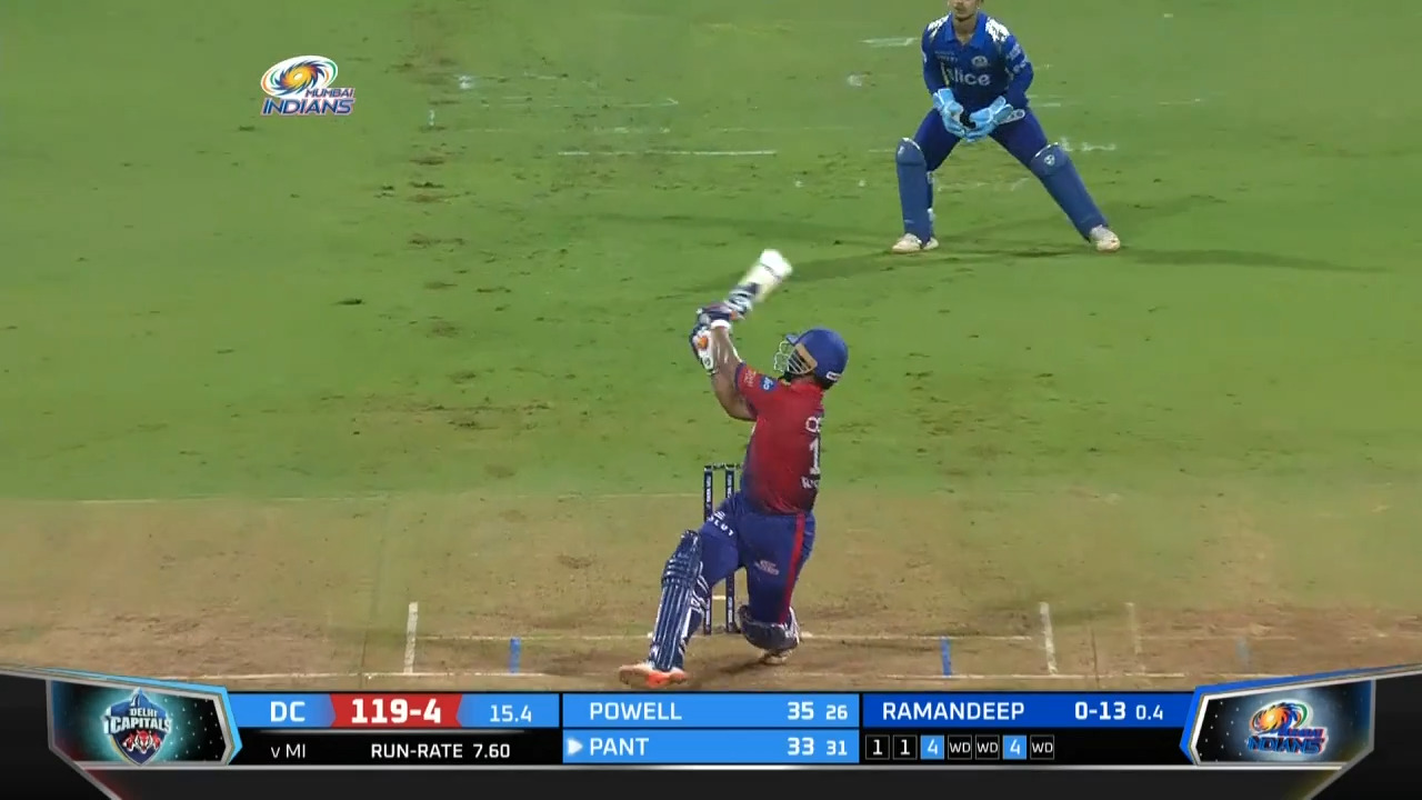 M69: MI vs DC – Rishabh Pant Six