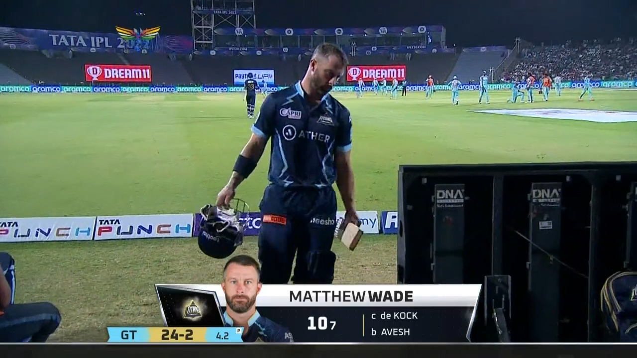 M57: LSG vs GT – Matthew Wade Wicket