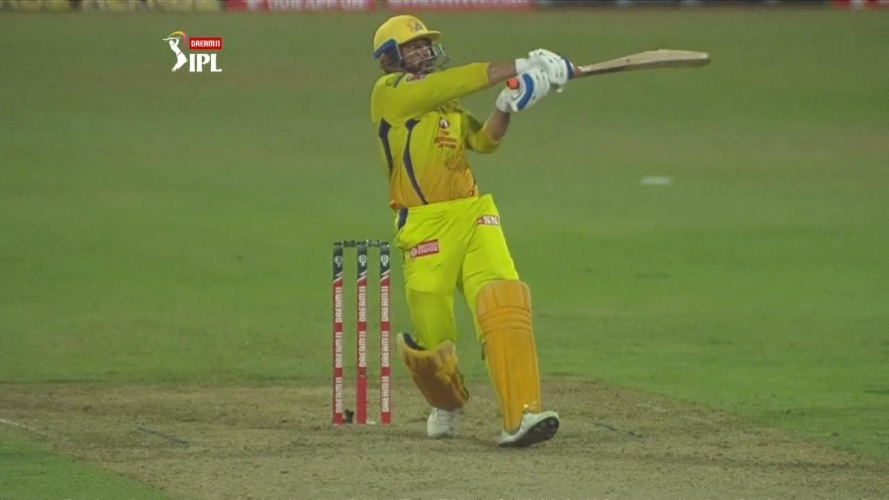 MS Dhoni's triple sixes in the final over background