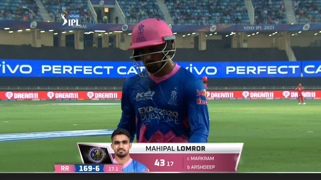 M32: PBKS vs RR – Mahipal Lomror Wicket background