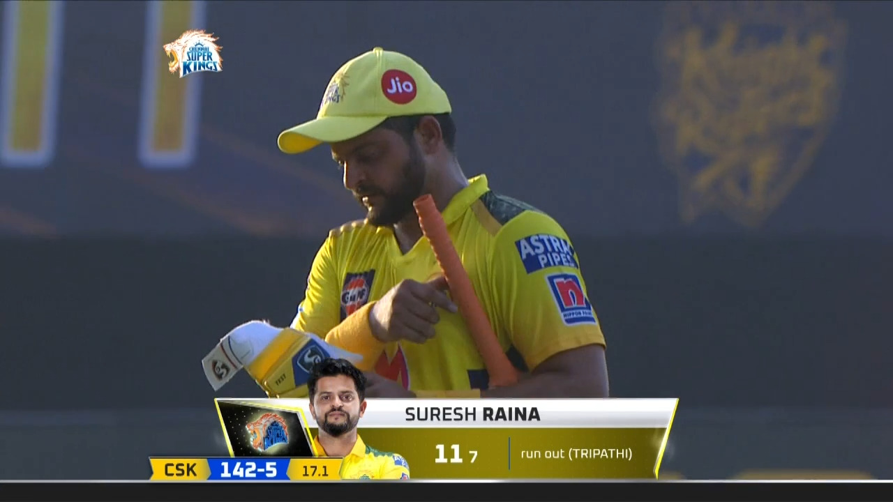 M38: CSK vs KKR – Suresh Raina Wicket background