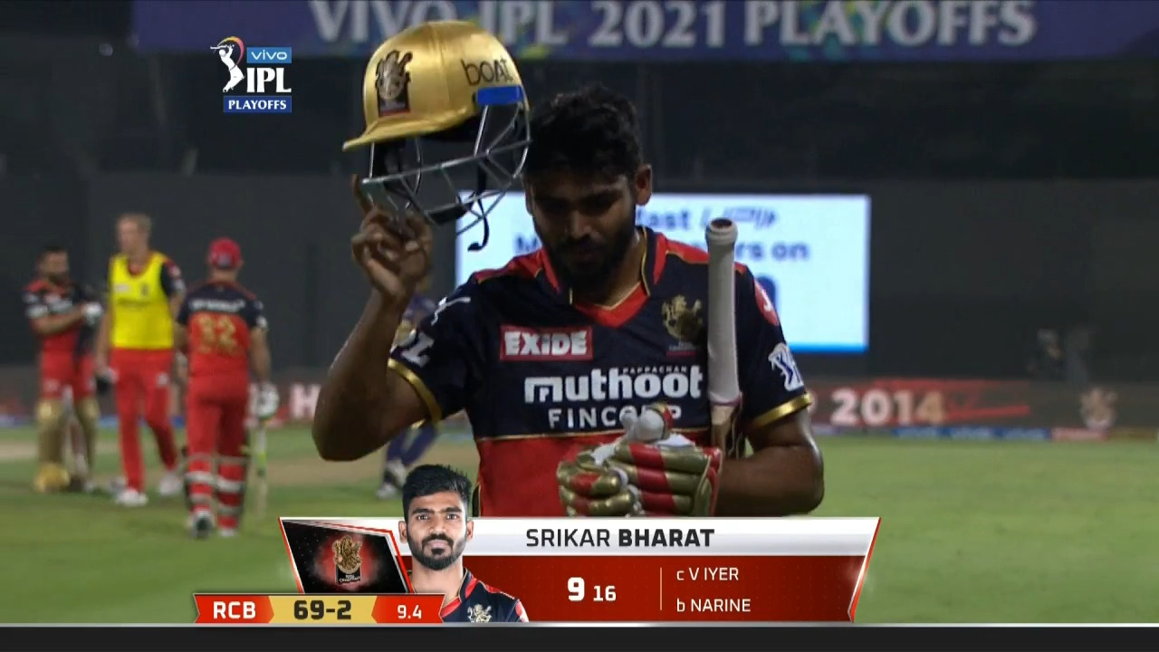 Eliminator: RCB vs KKR – K.S Bharat Wicket