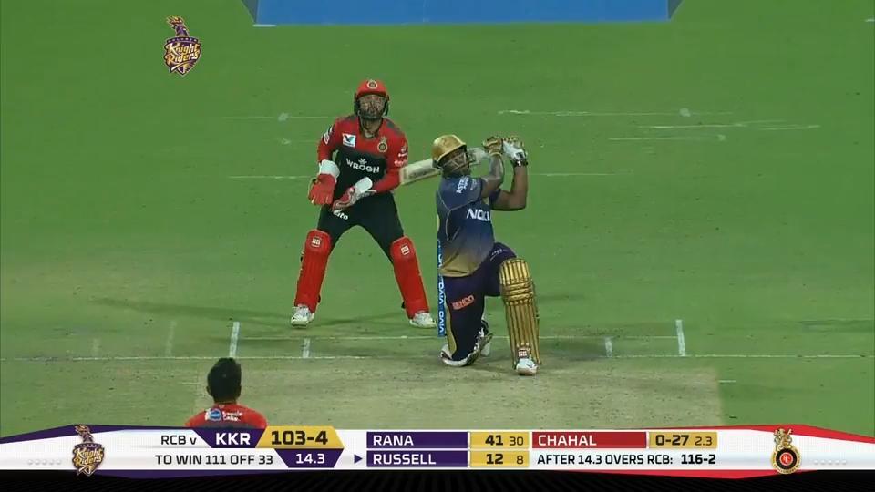 M35: KKR vs RCB – Andre Russell Six background