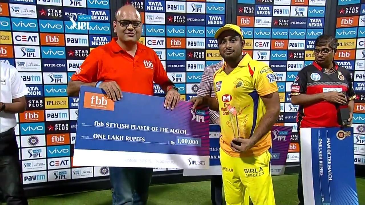 M24: RCB vs CSK – fbb Stylish player of the match – Ambati Rayudu background