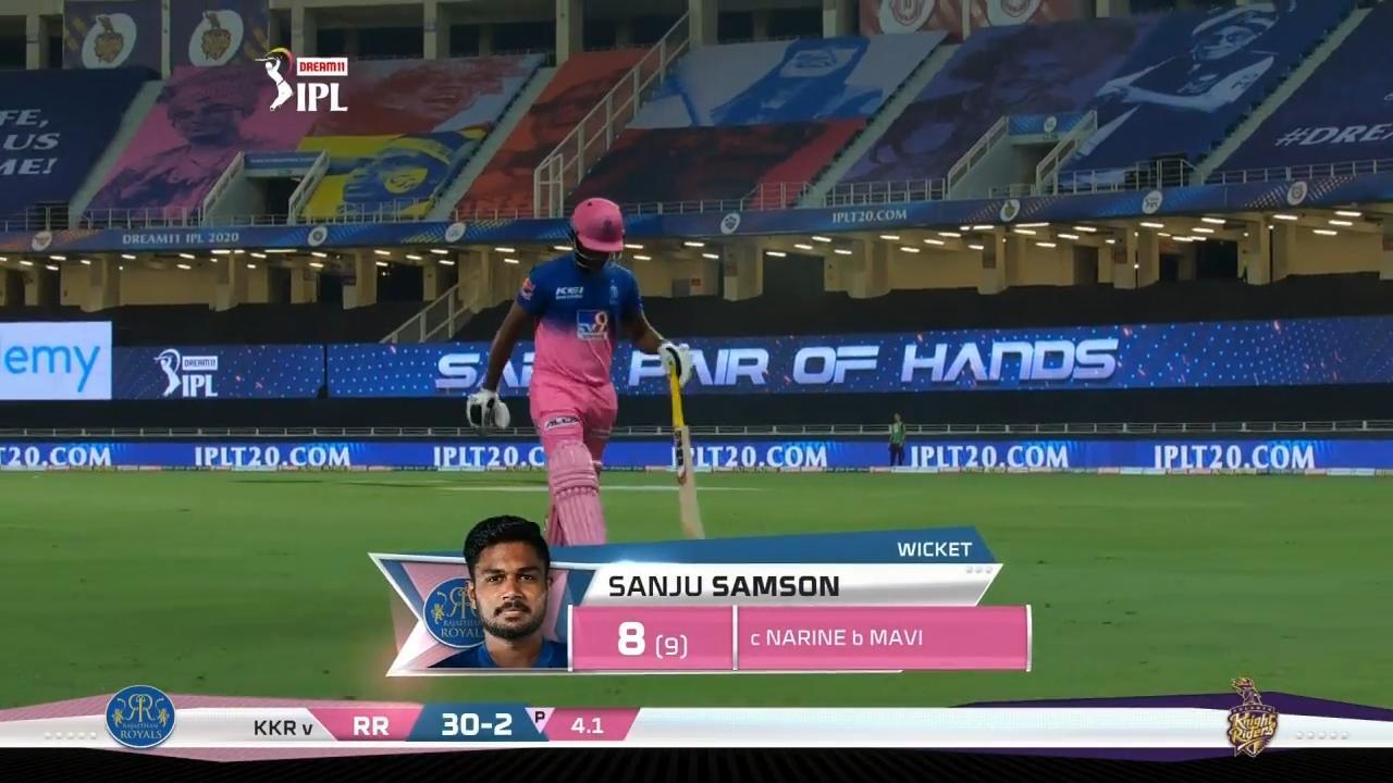M12: RR vs KKR – Sanju Samson Wicket