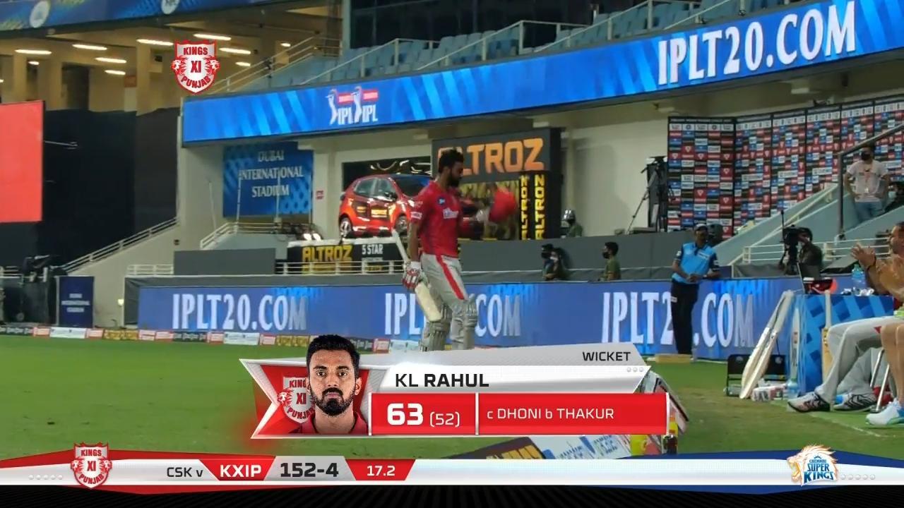 M18: KXIP vs CSK – KL Rahul Wicket background