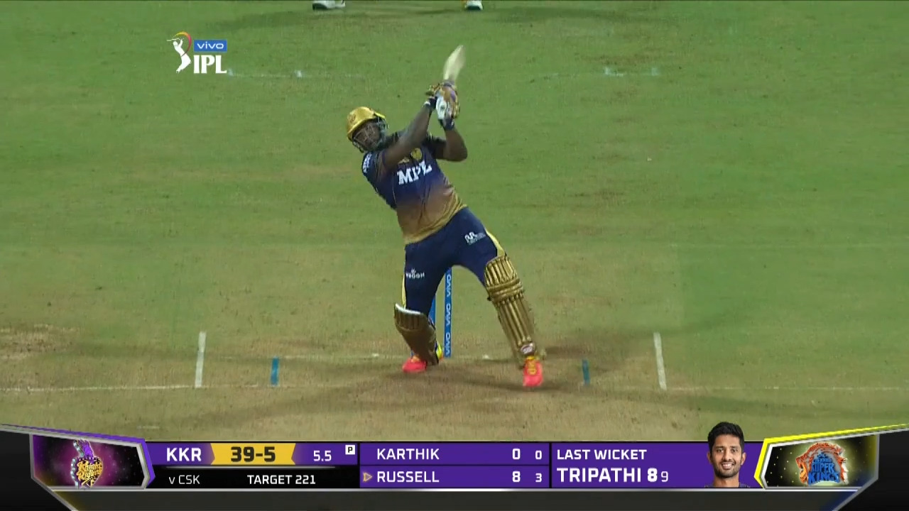 M15: KKR vs CSK – Andre Russell Six