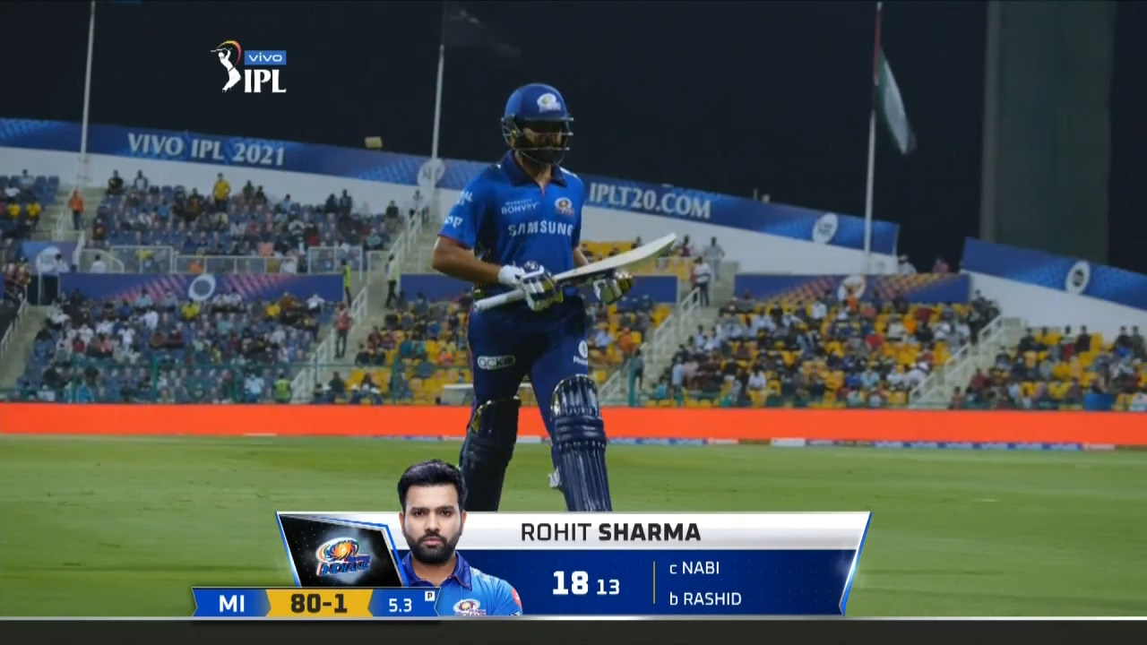 M55: SRH vs MI – Rohit Sharma Wicket