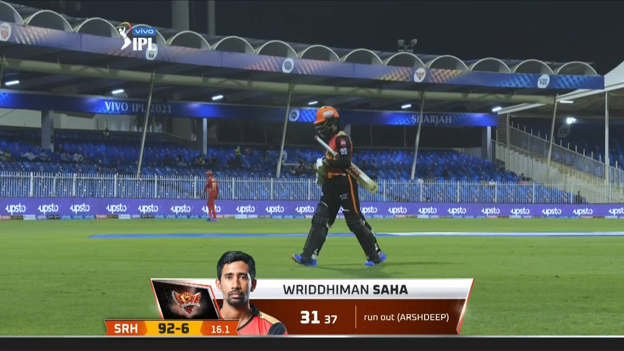 M37: SRH vs PBKS – Wriddhiman Saha Wicket