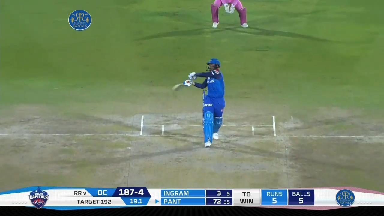M40: RR vs DC – Rishabh Pant Six background