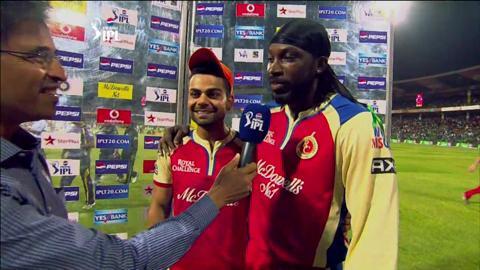 M12: RCB vs KKR – Virat Kohli, Chris Gayle Interview
