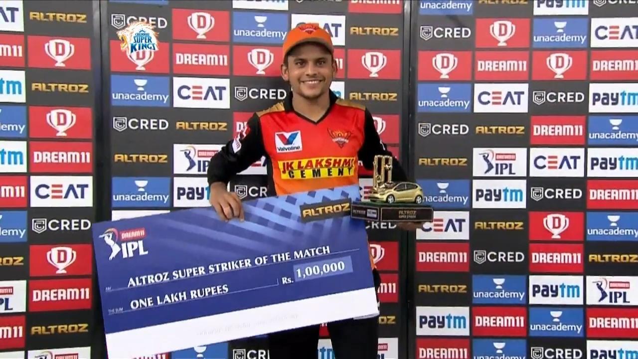 M14: CSK vs SRH – Altroz Super Striker of the Match – Priyam Garg