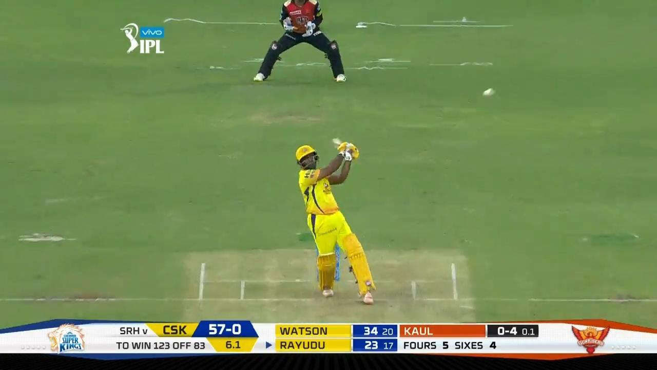 M46: CSK vs SRH – Ambati Rayudu Six