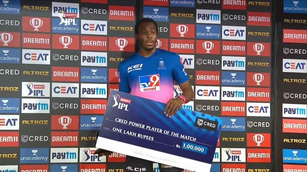 M23: RR vs DC – CRED Power Player of the Match – Jofra Archer