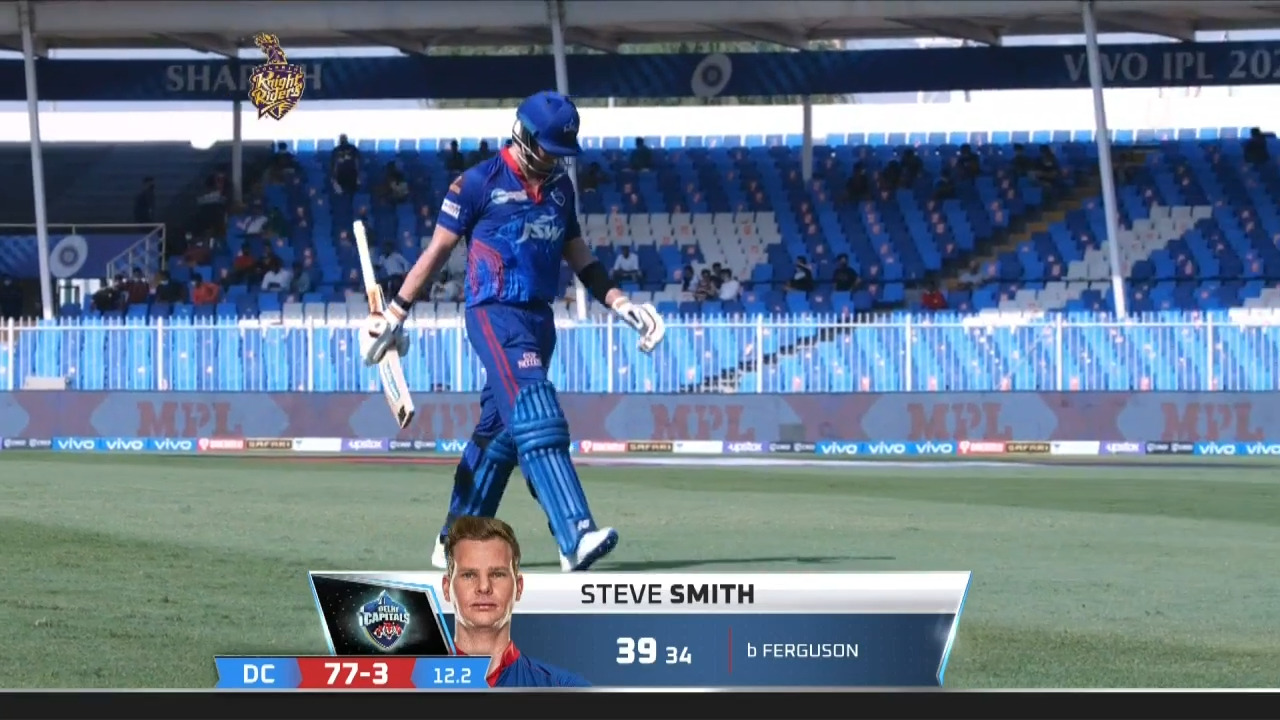 M41: KKR vs DC – Steve Smith Wicket