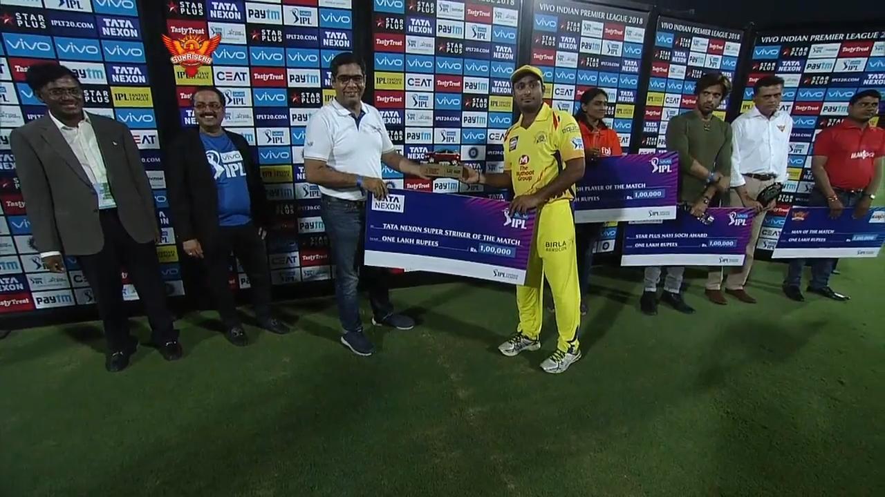 M20: SRH vs CSK – TATA Nexon Super Striker of the Match – Ambati Rayudu