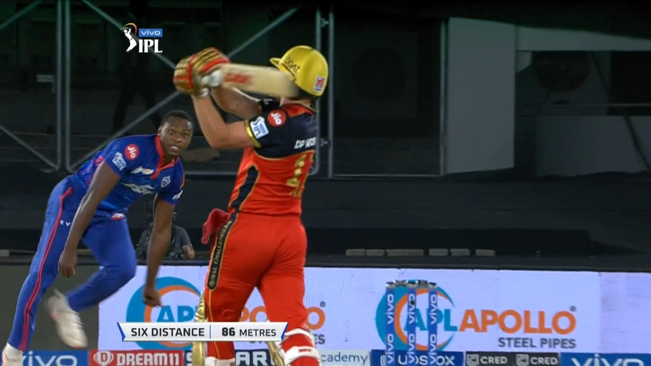 ABD's no-look six off Rabada