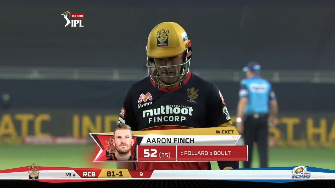 M10: RCB vs MI – Aaron Finch Wicket background