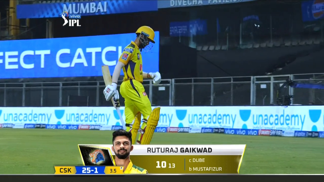 M12: CSK vs RR – Ruturaj Gaikwadl Wicket