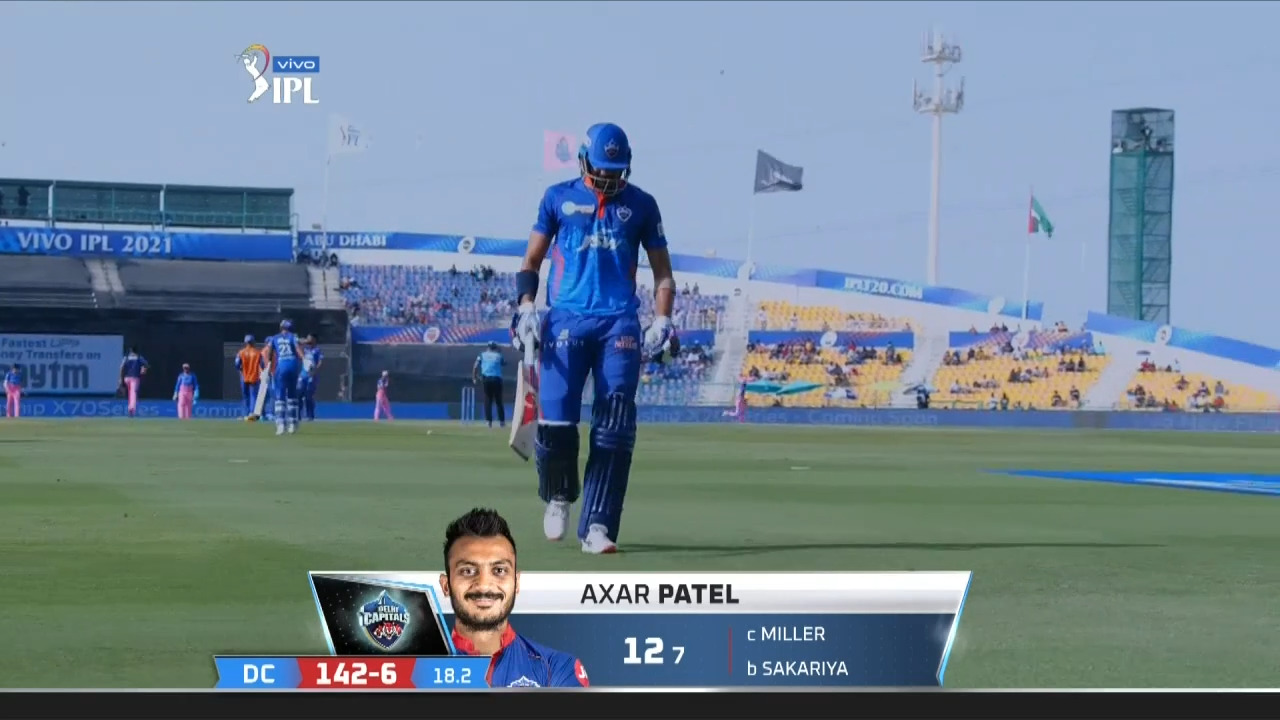 M36: DC vs RR – Axar Patel Wicket