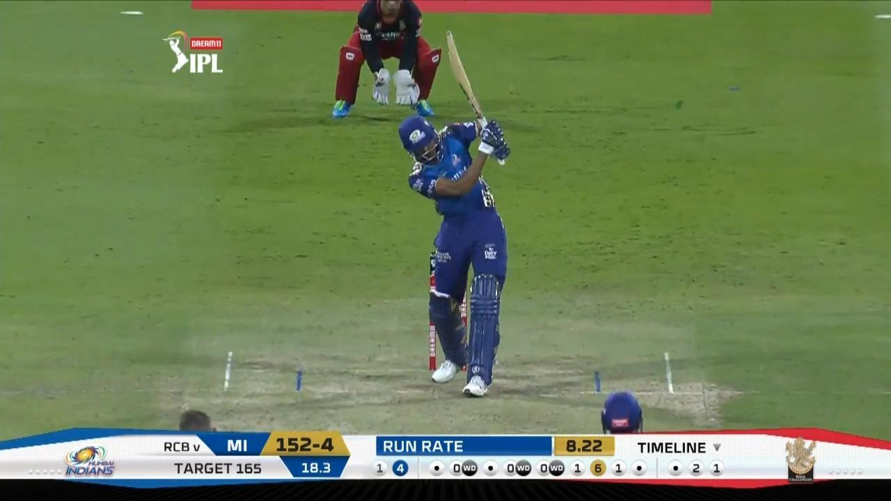 M48: MI vs RCB – Hardik Pandya Six
