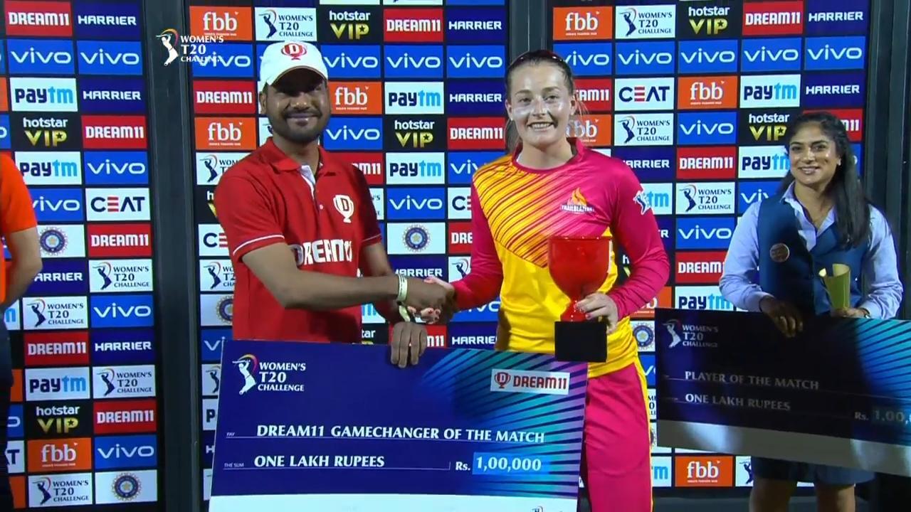 M01: Trailblazers vs Supernovas – Dream11 GameChanger of the Match – Sophie Ecclestone background