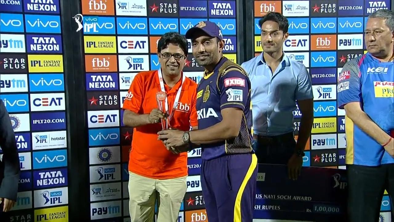 M15: RR vs KKR – fbb Stylish player of the match – Robin Uthappa