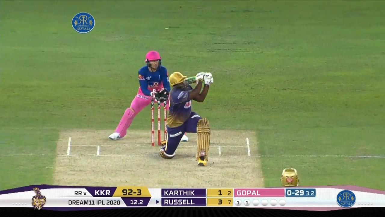M12: RR vs KKR – Andre Russell Six background