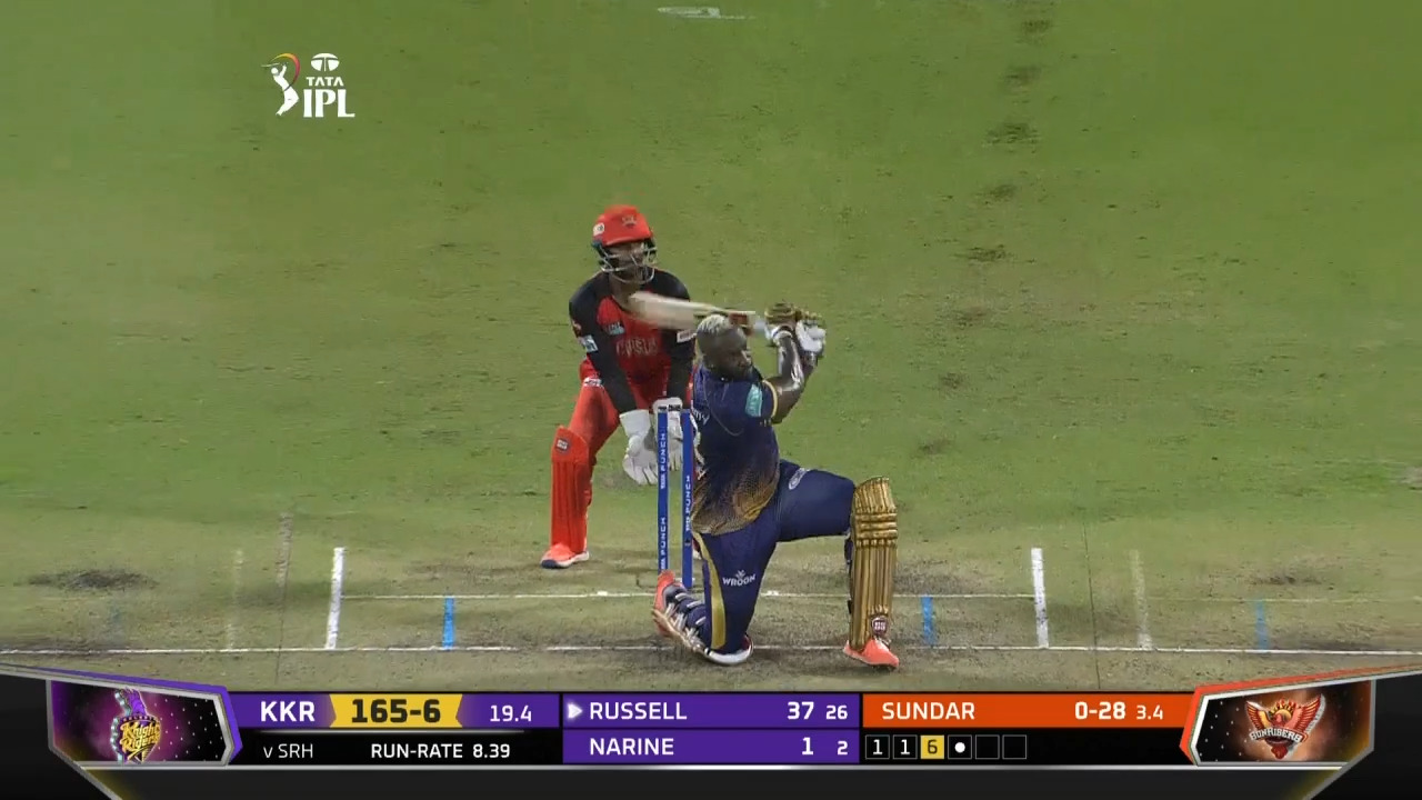 M61: KKR vs SRH – Andre Russell Six