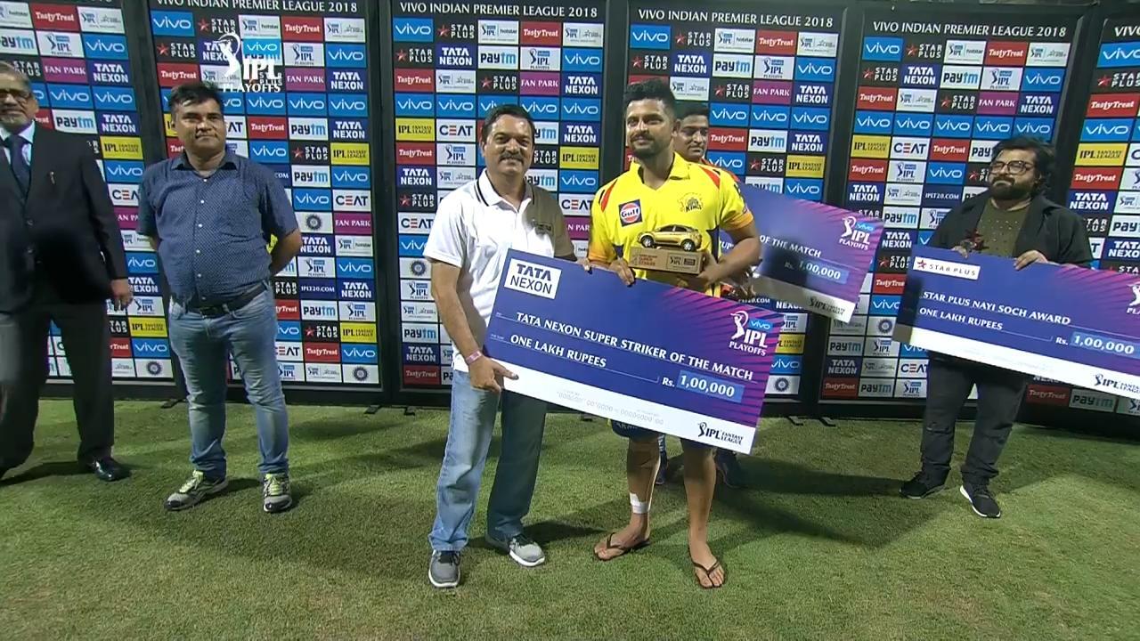 Q1: SRH vs CSK – TATA Nexon Super Striker of the Match – Suresh Raina