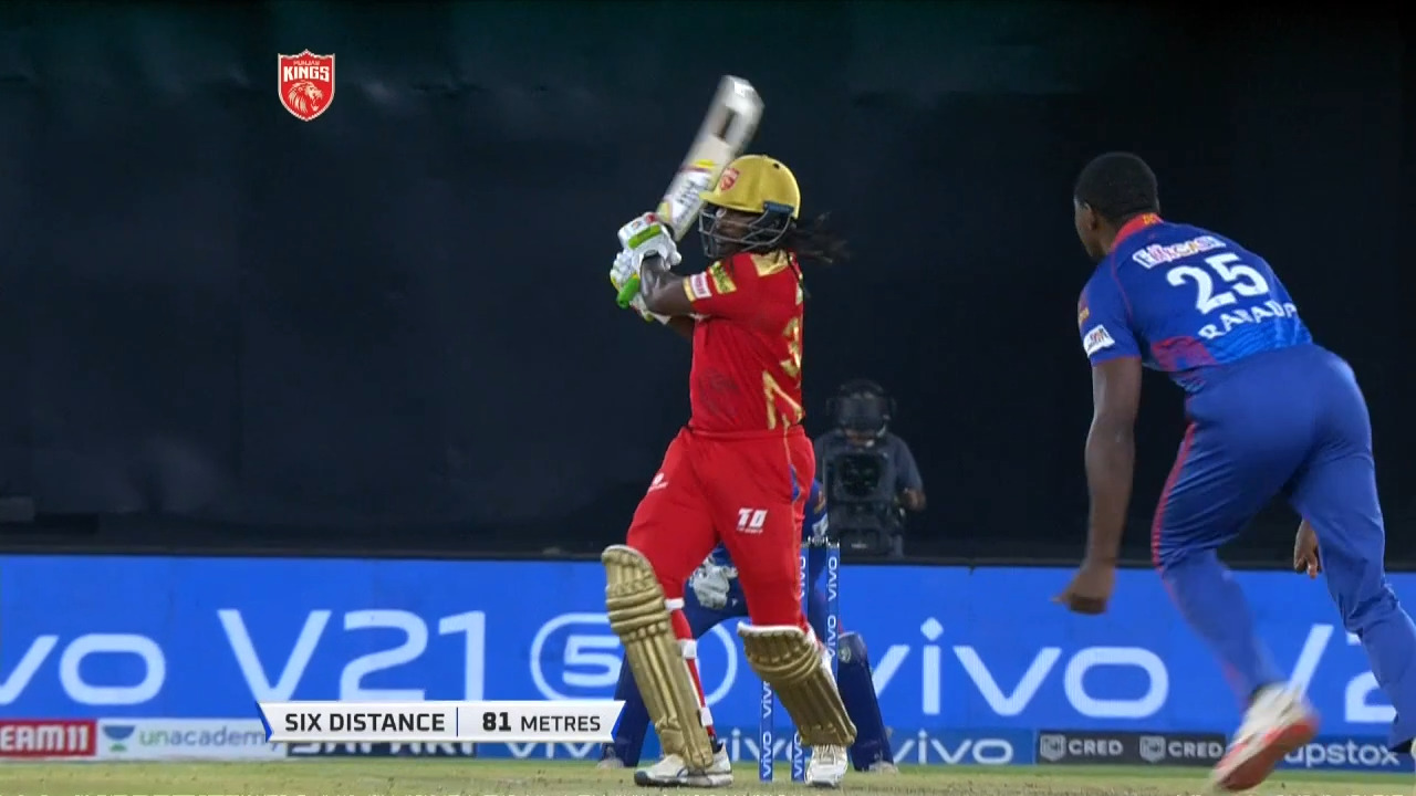 M29: PBKS vs DC – Chris Gayle Six background
