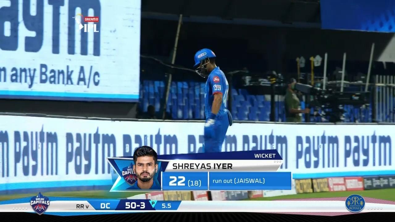 M23: RR vs DC – Shreyas Iyer Wicket background