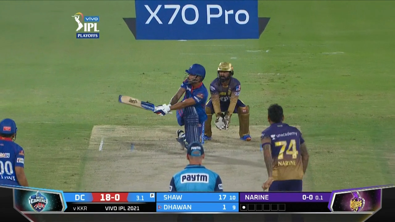 Q2: KKR vs DC – Shikhar Dhawan Six