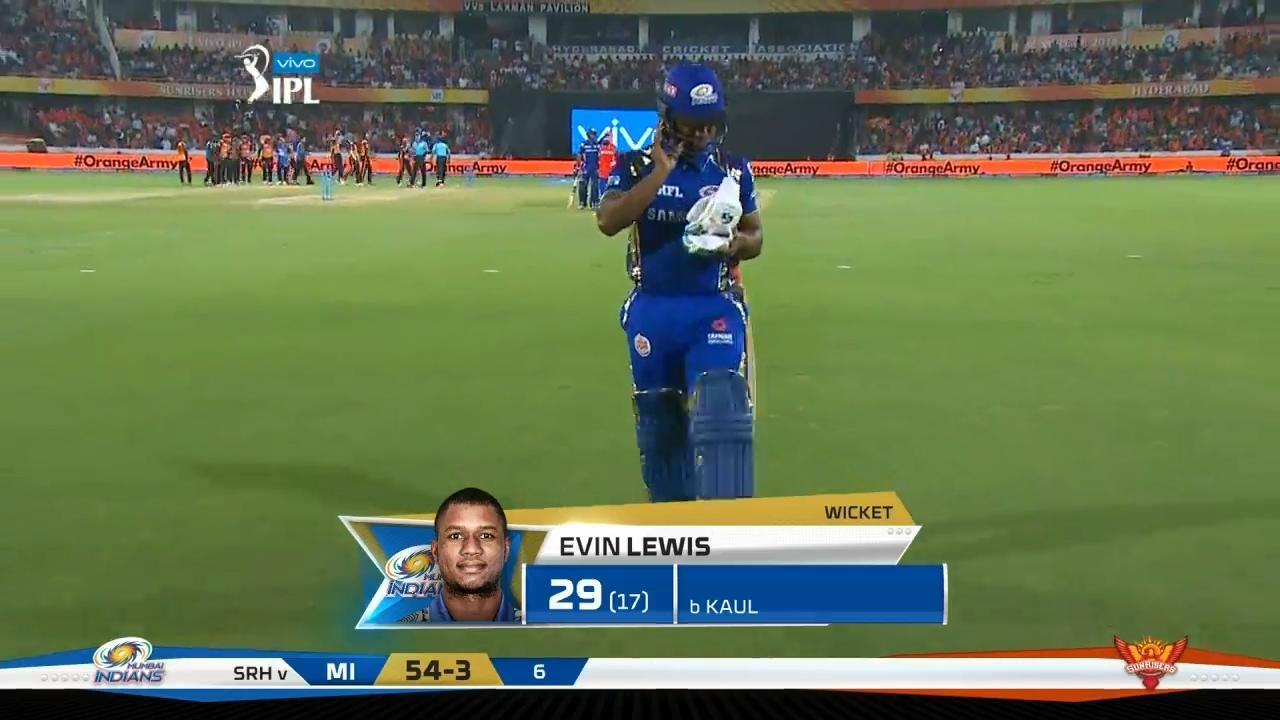 M07: SRH vs MI – Evin Lewis Wicket