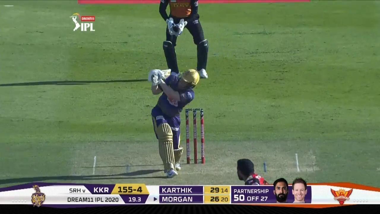 M35: SRH vs KKR – Eoin Morgan Six