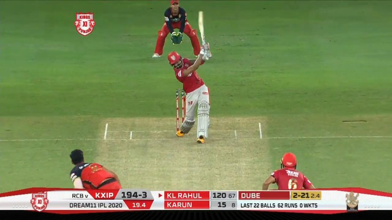 M06: KXIP vs RCB – KL Rahul Six