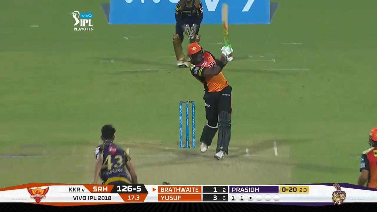 Q2: SRH vs KKR – Carlos Brathwaite Six