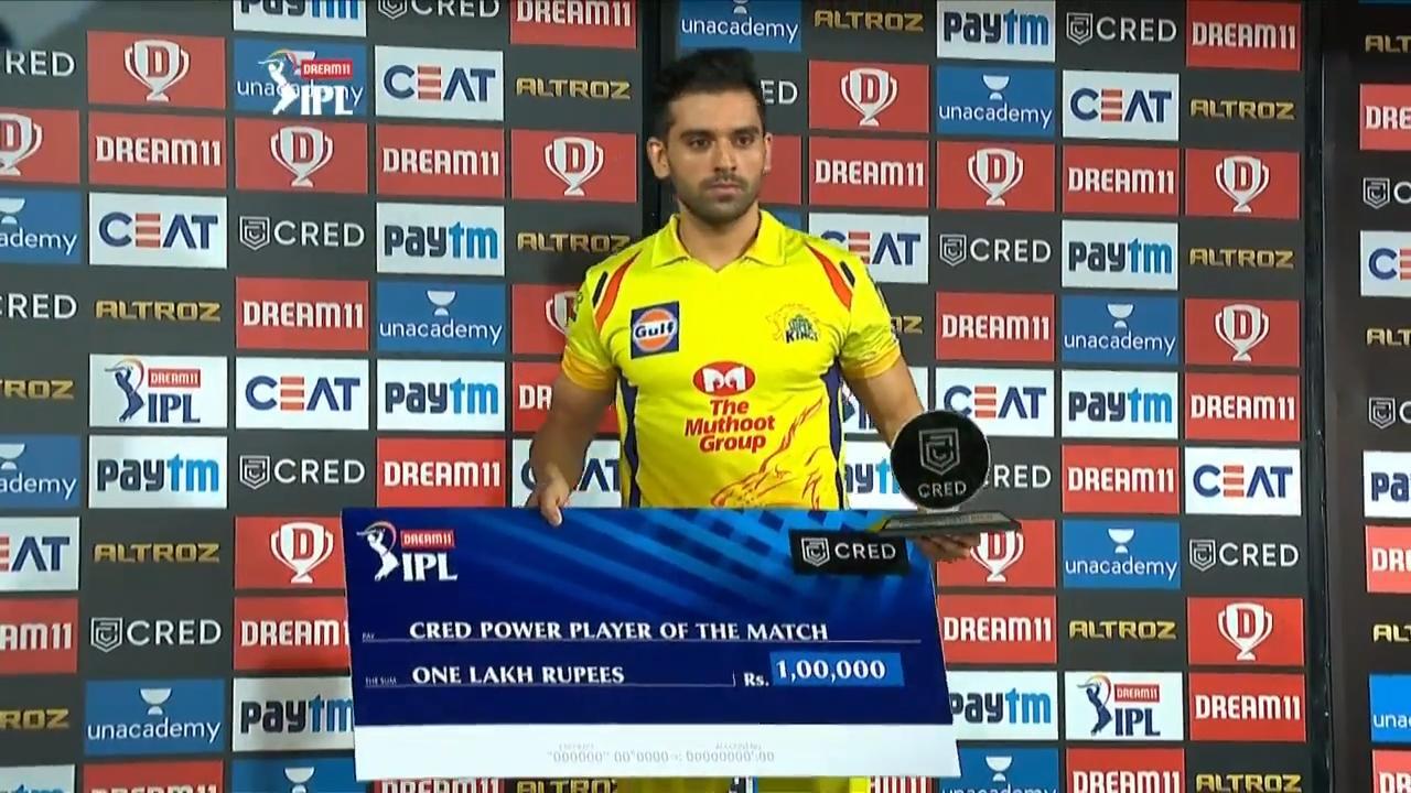 M34: DC vs CSK – CRED Power Player of the Match – Deepak Chahar