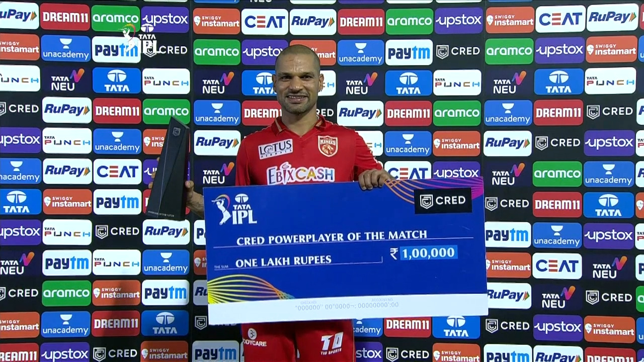 M70: SRH vs PBKS – CRED Power Player of the Match – Shikhar Dhawan