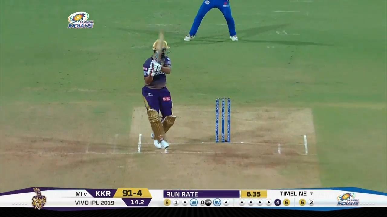 M56: MI vs KKR – Nitish Rana Six