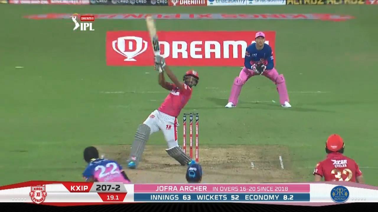 M09: RR vs KXIP – Nicholas Pooran Six background