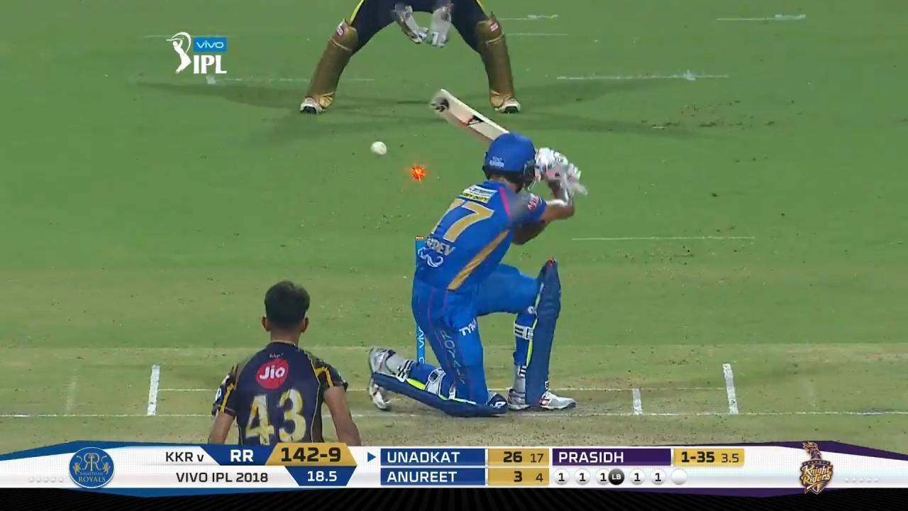 M49: KKR vs RR – Jaydev Unadkat Wicket
