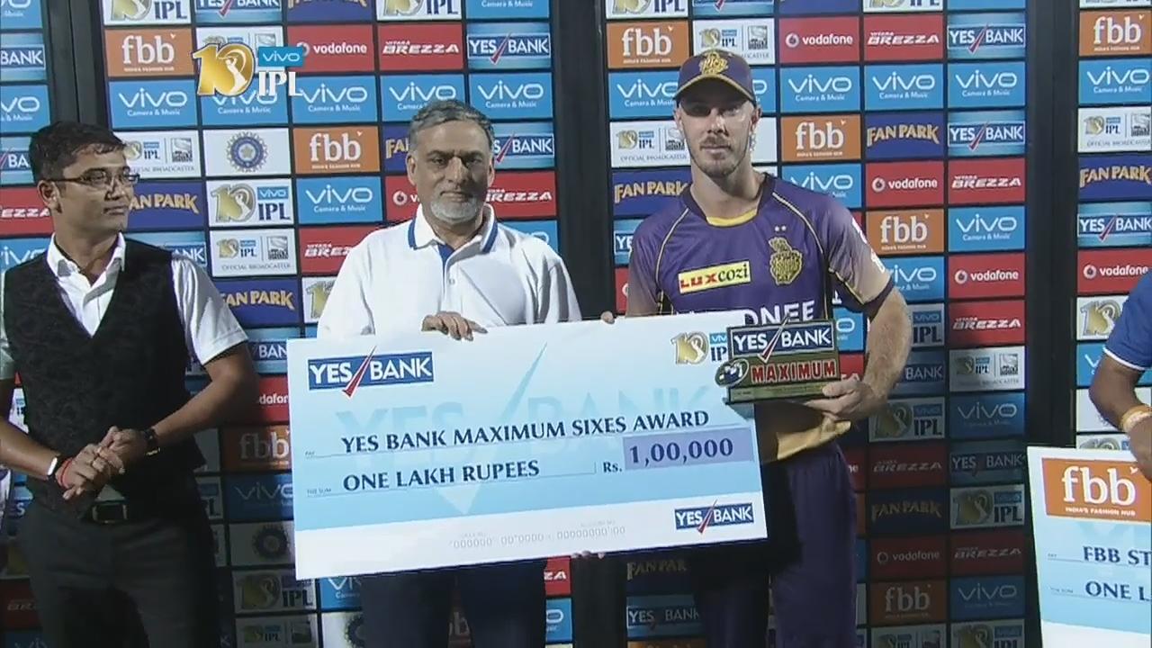 M3: GL vs KKR – YES Bank Maximum Sixes – Chris Lynn